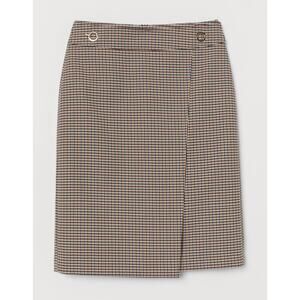 H & M Patterned Pencil Skirt size 12 Back Zip Front Slit